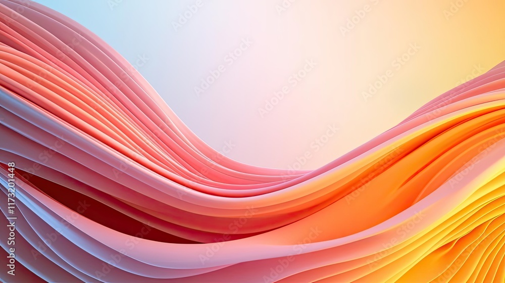 Poster soft abstract background concept. colorful abstract waves in soft gradients create a soothing and mo