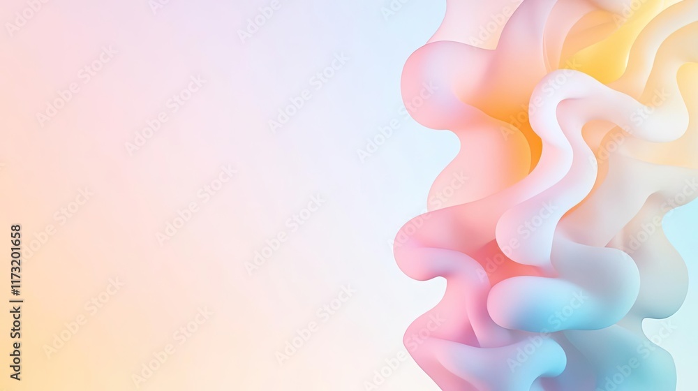Poster soft abstract background concept. abstract pastel waves creating a smooth and colorful background fo