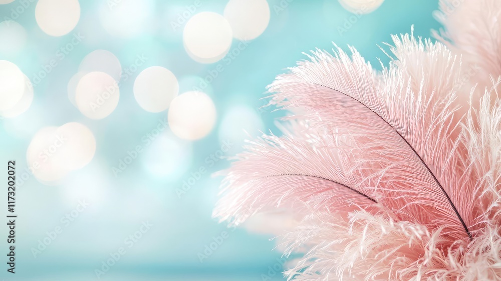 Poster soft abstract background concept. delicate pink feathers create a soft and elegant atmosphere agains