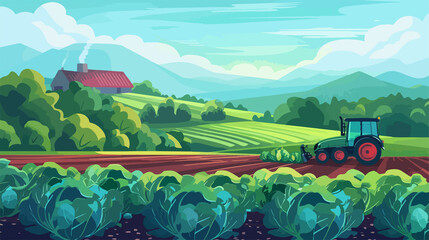 Farm Vegetable Garden Tractor Harvest Collection