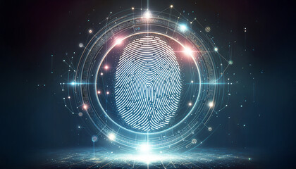 Obraz premium Human Identity vs. AI Systems: A Glimpse Into the Future of Data and Security, Fingerprint Thumbprint