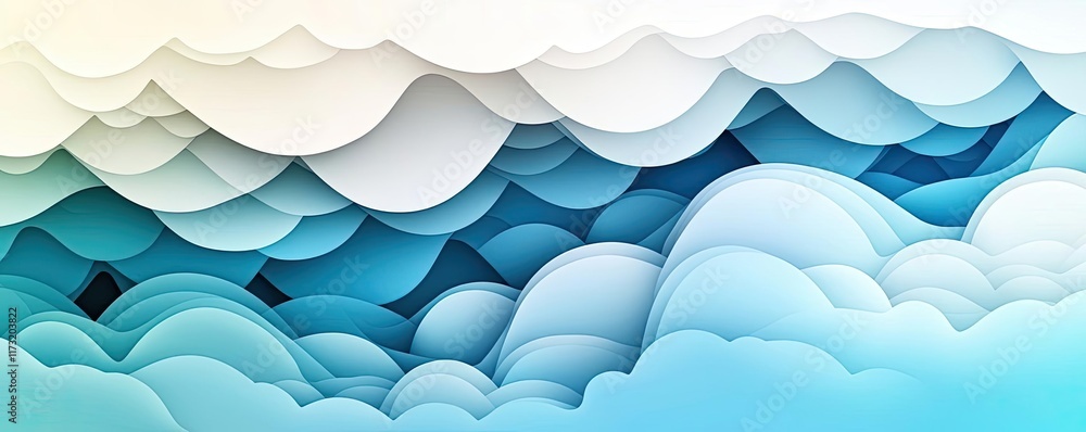 Poster soft abstract background concept. a vibrant abstract representation of clouds in various shades of b