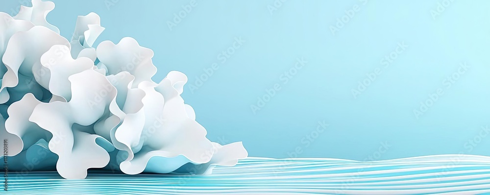 Aufkleber soft abstract background concept. abstract coral structure on a serene blue background with gentle w