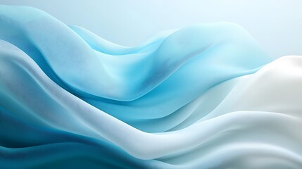 Obraz premium Blue and white fabric waves, abstract background, design element.