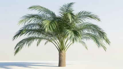 Obraz premium Single Palm Tree Against A Light Background