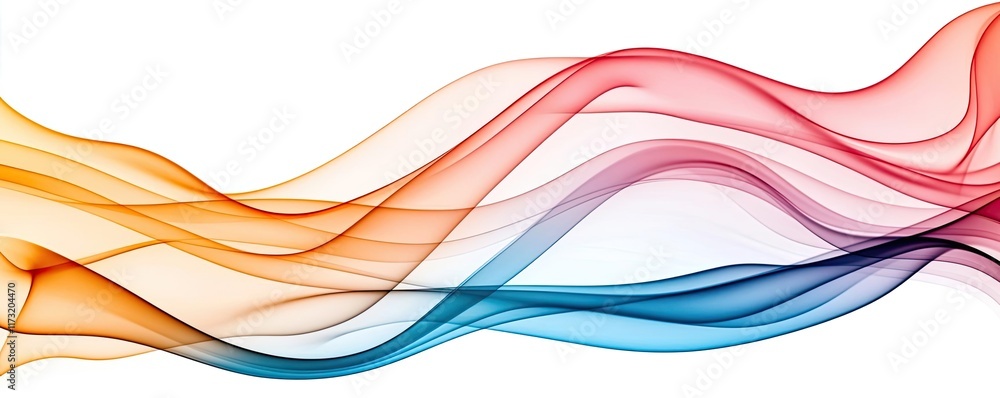 Poster smoke abstract background idea. colorful abstract wave design with smooth gradients and flowing shap
