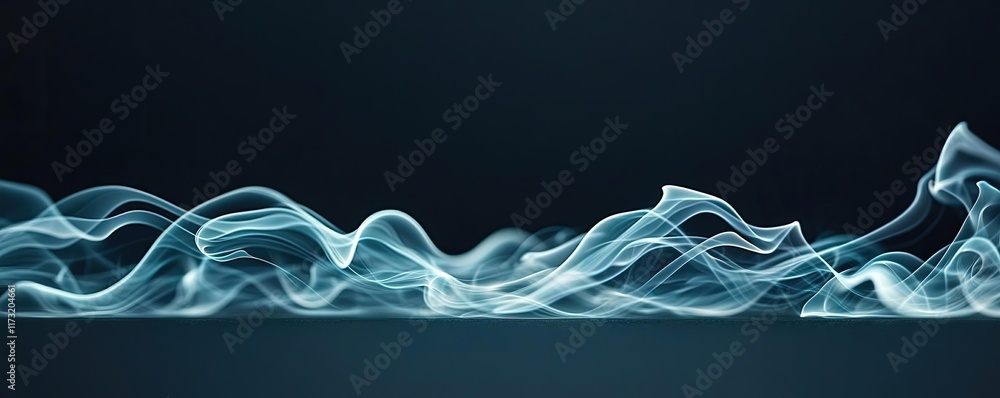 Poster smoke abstract background idea. abstract light waves swirling in a dark background, creating a sense