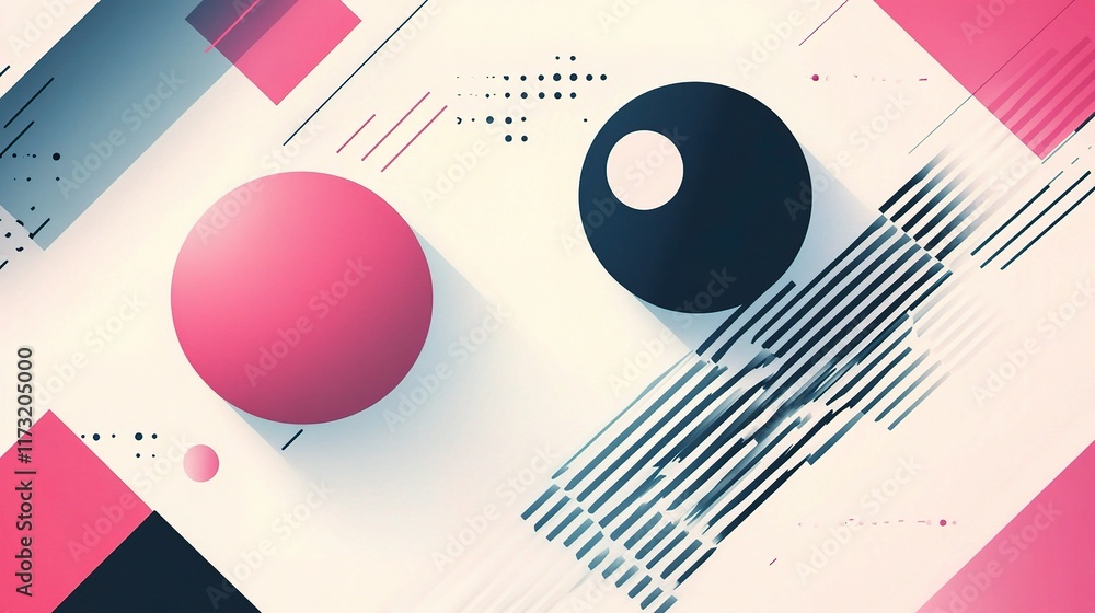 Poster abstract geometric shapes and lines in modern technology design
