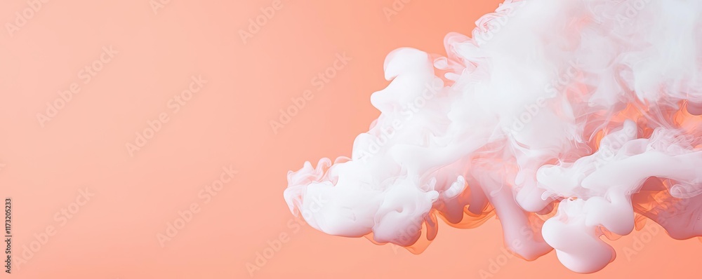 Poster smoke abstract background idea. soft white clouds against a pastel background create a serene, calmi