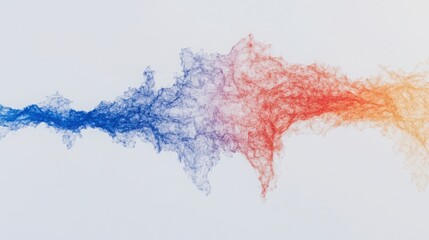 Obraz premium Vibrant Abstract Swirling Smoke Wave in Blue Red and Orange Colors