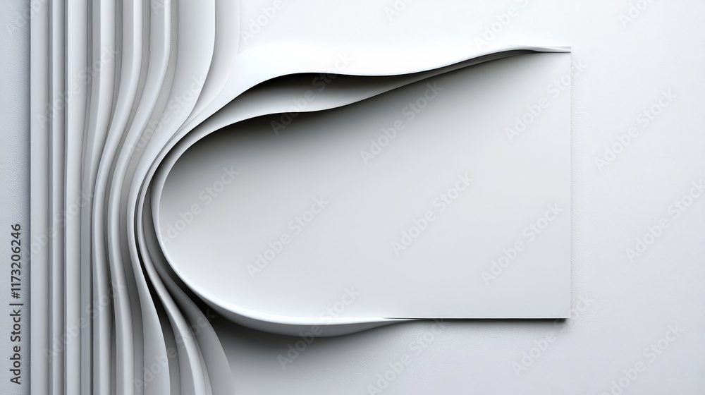 Poster abstract paper flow: a captivating, minimalist composition featuring a series of abstractly curved p