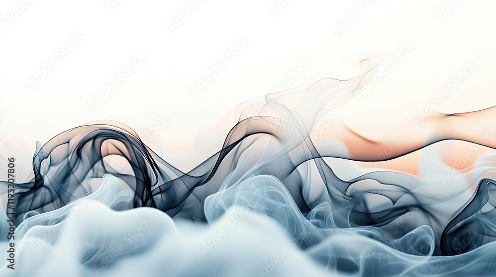 Poster smoke abstract background idea. abstract flowing smoke design with soft colors and ethereal movement