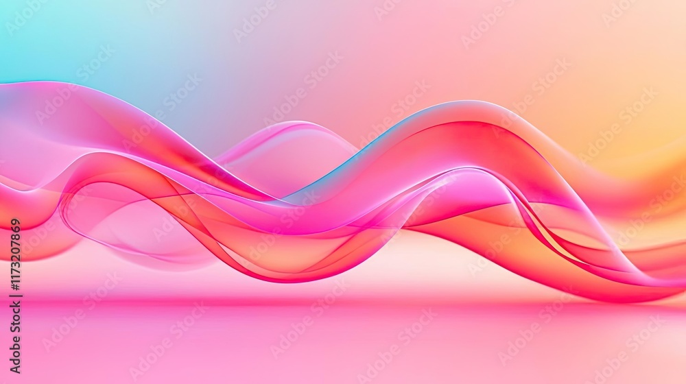 Poster smoke abstract background idea. colorful abstract waves in soft gradient hues creating a dreamy back