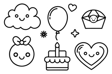 happy valentine day set of funny animals