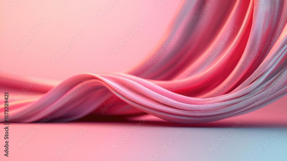 Aufkleber soft abstract background concept. soft pink fabric waves create a serene and peaceful atmosphere in 