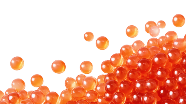 salmon roe or red caviar isolated on white transparent background