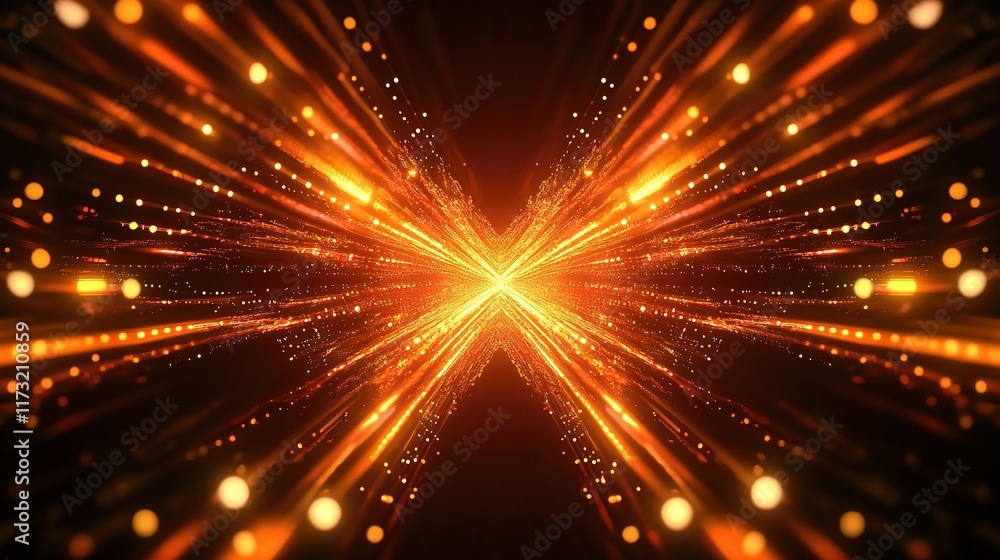 Aufkleber abstract geometric pattern with digital lines and glowing effect