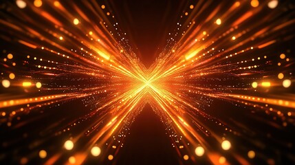 Abstract Geometric Pattern with Digital Lines and Glowing Effect