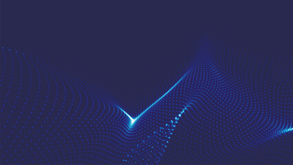 Abstract digital particle wave. Technology background. Futuristic dot wave. Network connection structure. Presentation design background. Technology or science banner. Vector illustration.