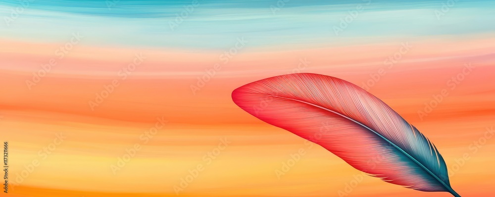 Poster feather abstract background concept. a vibrant abstract background featuring soft hues and a delicat