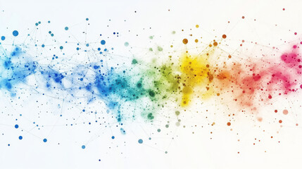 Obraz premium Artistic network background with colorful splashes and dots