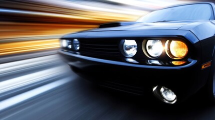 Red sports car racing at high speed on a drag strip, showcasing the thrill of competition and the pursuit of performance excellence.