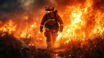 fireman, fire behind him, heroic mode