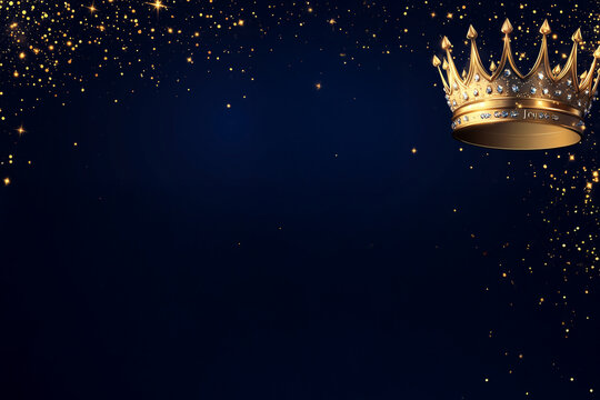 Couronne des rois mages pour la galette des rois &agrave; l'&Eacute;piphanie le 6 janvier rois mages, espace n&eacute;gatif copyspace