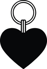 Heart-Shaped Keychain Silhouette vector Ai Generated