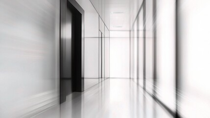 Fototapeta premium Blurred Office Interior with Door and Modern Design Elements