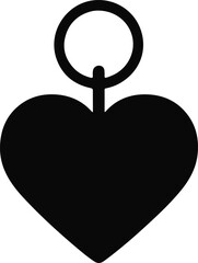 Heart-Shaped Keychain Silhouette vector Ai Generated