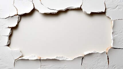 Cracked Paint Frame: A rectangular space created by cracked, peeling white paint, offering a unique and textured border for design projects.  