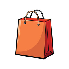 red shopping bag isolated