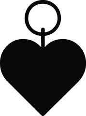 Heart-Shaped Keychain Silhouette vector Ai Generated