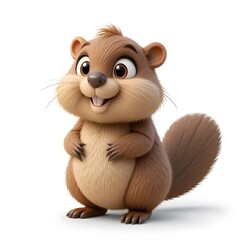 Fototapeta premium Adorable 3D Animal Character with Vibrant Colors and Playful Expression for Creative Projects. Generative AI