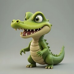 Fototapeta premium Adorable 3D Animal Character with Vibrant Colors and Playful Expression for Creative Projects. Generative AI