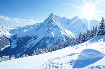 snow-covered mountain showcasing nature beauty, snow-covered mountain background