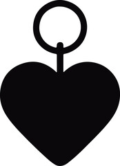 Heart-Shaped Keychain Silhouette vector Ai Generated