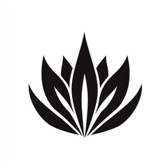 Stylized Black Lotus Flower Design Illustration