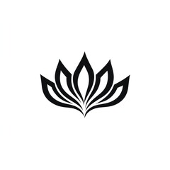 Stylized Black Lotus Flower Design Illustration