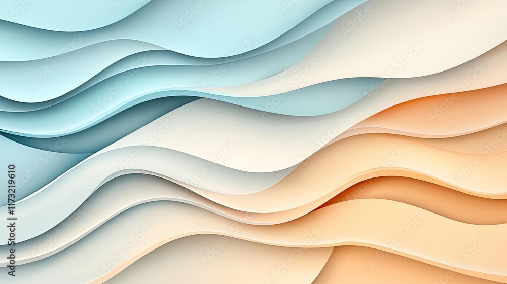 Poster pastel abstract background idea. abstract waves in soothing colors create a visually relaxing backgr