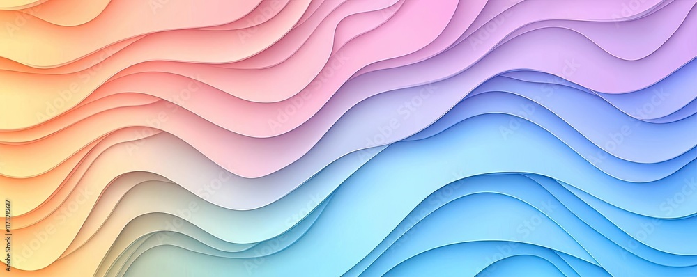 Poster pastel abstract background idea. colorful abstract waves creating a smooth gradient pattern for mode