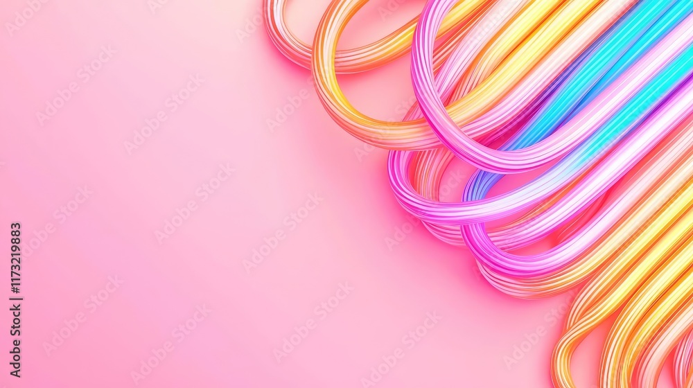 Poster neon abstract background concept. colorful abstract lines create a vibrant and playful design agains