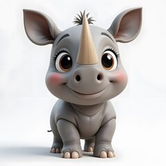 Naklejka premium Adorable 3D Animal Character with Vibrant Colors and Playful Expression for Creative Projects. Generative AI