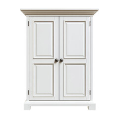 Elegant White Cabinet with Double Doors for Display