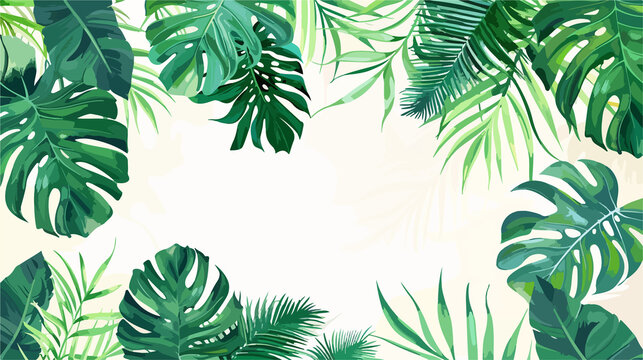 Green Folia Decorated Horizontal Banner Template