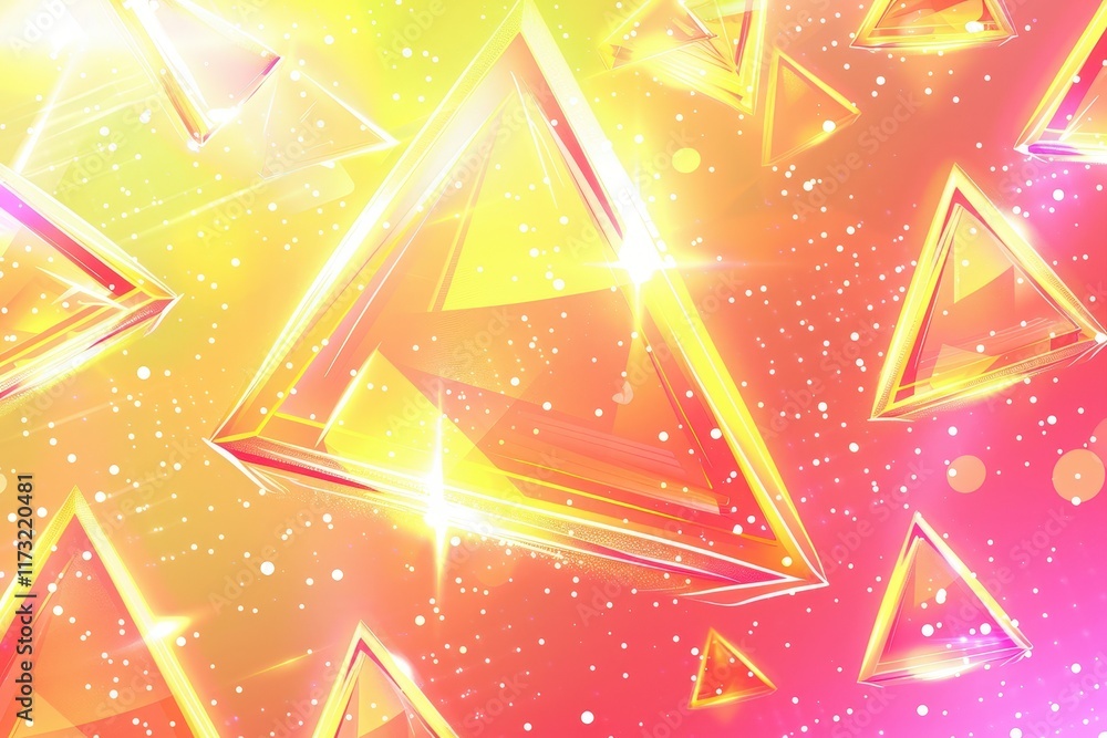 Poster vibrant geometric shapes in motion abstract digital art colorful background dynamic environment arti