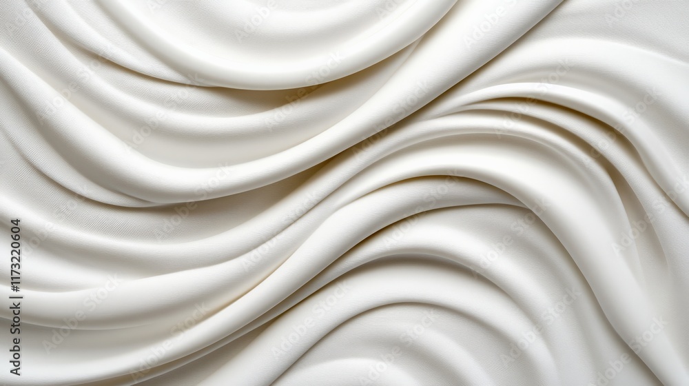 Poster abstract white fabric: a mesmerizing abstract background of soft, flowing white fabric creating a se