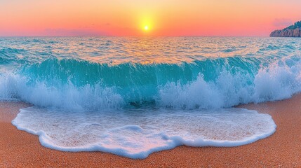 Naklejka premium Ocean Breeze on a Windswept Beach,