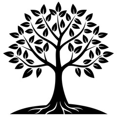 Person Planting a Tree Black Silhouette Vector on Transparent Background